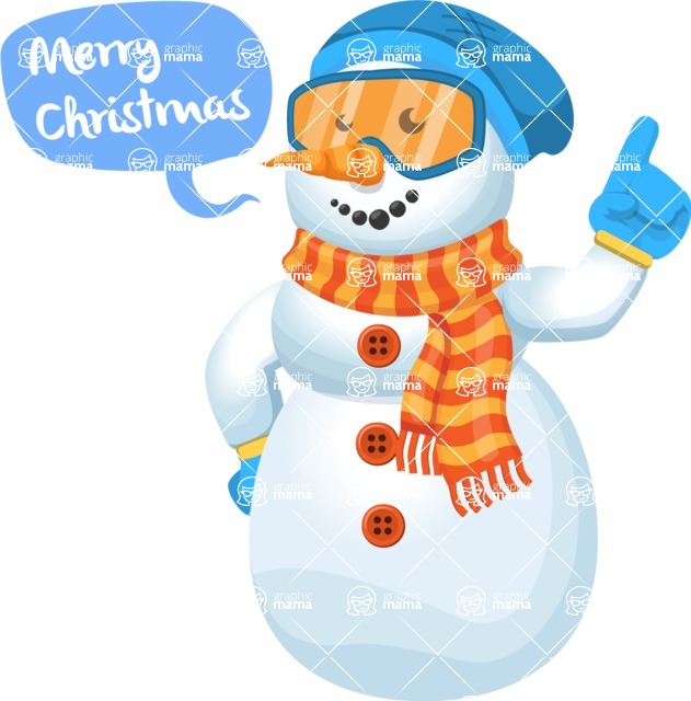 Snowman Cartoon Vector Character - Snowman Cartoon Character Wishes Merry Christmas